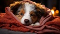 Cute puppy sleeping, surrounded by fluffy toys, brings warmth and love generated by AI Royalty Free Stock Photo