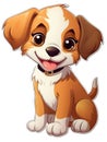Cute Puppy Stickers: Super Cute Character Vinyl Sticker with White Border on White Background AI Generated