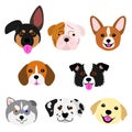 Cute pups face set