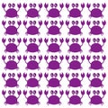 Cute Purple Crabs on White Design Summer Pattern