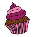 Cute purple cupcake