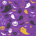 Cute purple helloween background pattern