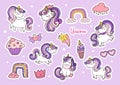 Cute purple magical simple unicorn sticker sheet printable