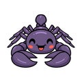 Cute purple scorpion cartoon character