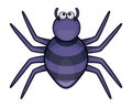 Cute Purple Spider Cartoon Color Illustration Royalty Free Stock Photo