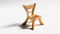 Cute and quaint cartoonish wooden fairy chair, 3d rendering