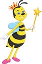 cute queen bee cartoon Royalty Free Stock Photo