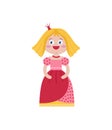 Cute queen in red dress. Royalty Free Stock Photo