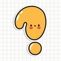 Cute Question mark sticker character. Vector hand drawn cartoon kawaii character illustration icon. Fun Question mark