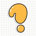 Cute Question mark sticker character. Vector hand drawn cartoon kawaii character illustration icon. Fun Question mark