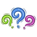 cute question marks drawing clipart sticker