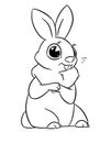 Cute rabbit beautiful cute character coloring page cartoon illustration