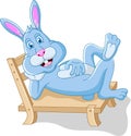 Cute rabbit cartoon on the seat