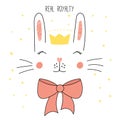 Cute rabbit in a crown Royalty Free Stock Photo