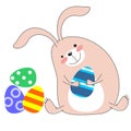 Cute rabbit with easter egg Royalty Free Stock Photo