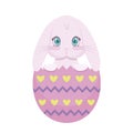 cute rabbit with egg of easter broken