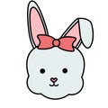 Cute rabbit female head character