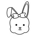 Cute rabbit female head character