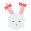 Cute rabbit female head character