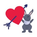 Cute rabbit heart love