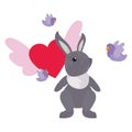 Cute rabbit hearts love