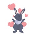 Cute rabbit hearts love