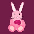 Cute rabbit holding easter egg isolated vector illustration Royalty Free Stock Photo