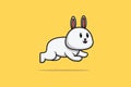 Cute Rabbit Jumping cartoon vector illustration.