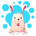 Cute rabbit with love heart. Royalty Free Stock Photo