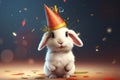 Cute rabbit party hat. Generate Ai