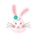 cute rabbit pink head