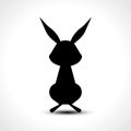 Rabbit silhouette isolated on white background Royalty Free Stock Photo