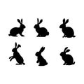 cute rabbit silhouettes Royalty Free Stock Photo