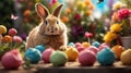 Adorable Easter Bunny with Colorful Cake Pops Royalty Free Stock Photo