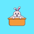 Cute rabbit taking a bath in the bathtub. Animal cartoon concept isolated. Can used for t-shirt, greeting card, invitation card or