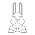 Cute rabbit vector icon. Isolated easter bunny on white background. Basic rabbit illustration for kids Royalty Free Stock Photo