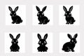cute rabbit vector silhouette Royalty Free Stock Photo