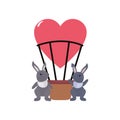 Cute rabbits air balloon