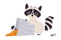 Cute Raccoon Character with Ringed Tail Digging in Dustbin Vector Illustration Royalty Free Stock Photo