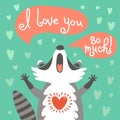 Cute raccoon confesses his love