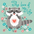 Cute raccoon confesses his love