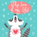 Cute raccoon confesses his love