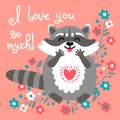 Cute raccoon confesses his love