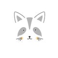 Cute Raccoon face. Cartoon animal simple portrait, vector illustration Royalty Free Stock Photo