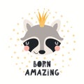 Cute raccoon illustration Royalty Free Stock Photo