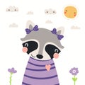 Cute raccoon portrait