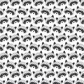 Cute raccoons woodland pattern background