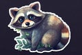 Cute racoon sticker