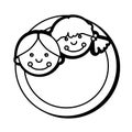 Cute rag dolls icon Royalty Free Stock Photo