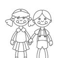 Cute rag dolls icon Royalty Free Stock Photo